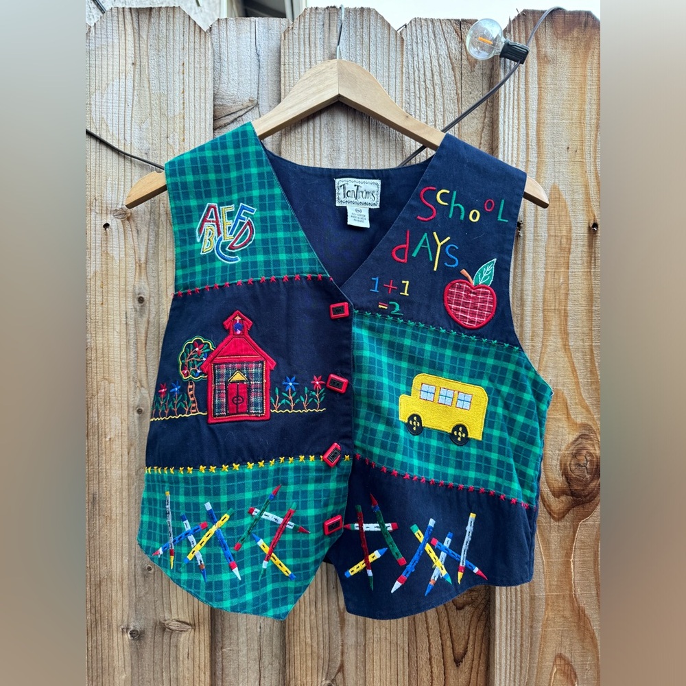 Vintage 90s Streetwear Teacher School Button Vest